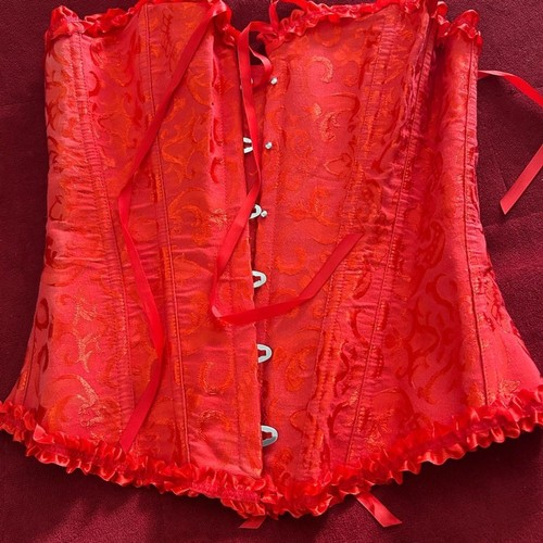 Elegant red corset - red,